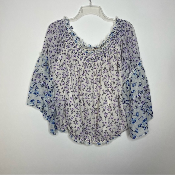 Free People Rose Valley Off the Shoulder Blouse M - Picture 4 of 13